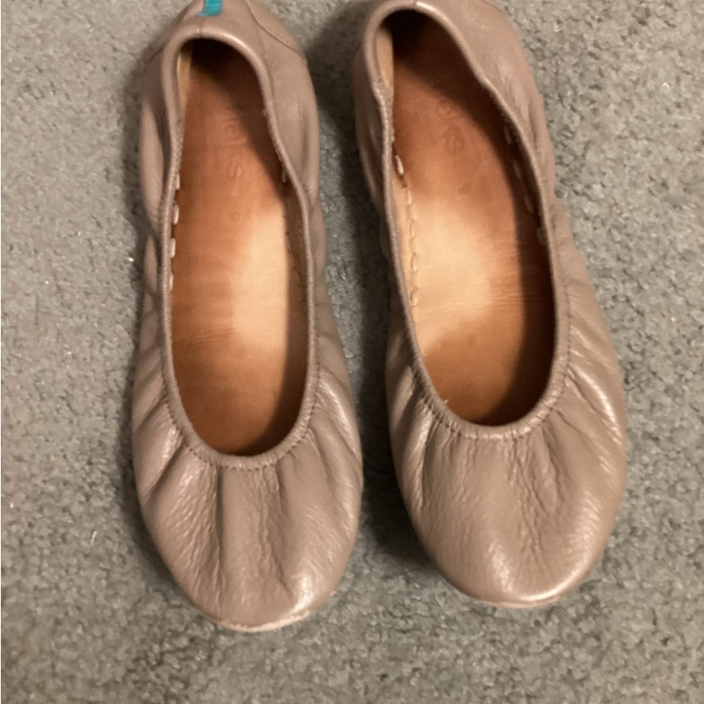 Tieks Taupe Leather Ballet Flats